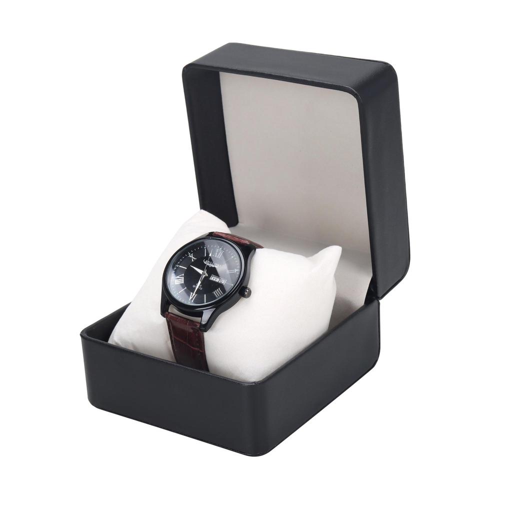 Custom Logo PU Round Corner Watch Gift Box: Single Wristwatch Jewelry Packaging