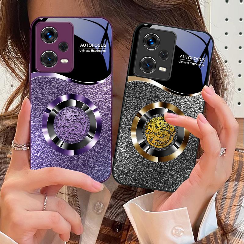 Glücksbringer Ring für Xiaomi 14 Ultra 13 Lite Redmi Note 13 11 Pro 12 Plus Poco X6 3 Pro F4 6 GT Gehärtetes Glas Handyhülle