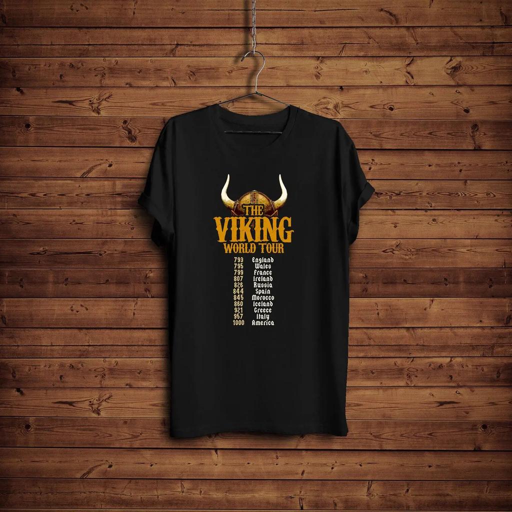 Viking World Tour T Shirt Lover Unique Graphic Tee Whimsical Spirit Vintage Homme Stylish Designer Clothes Slightly