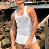 INCERUN Summer Men Sleeveless See Through Mesh Sheer Party Club Tank Tops