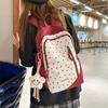 Cartoon Star Print Student's Schoolbag Women's Color Block Backpack Lightweight Large Capacity Backpack