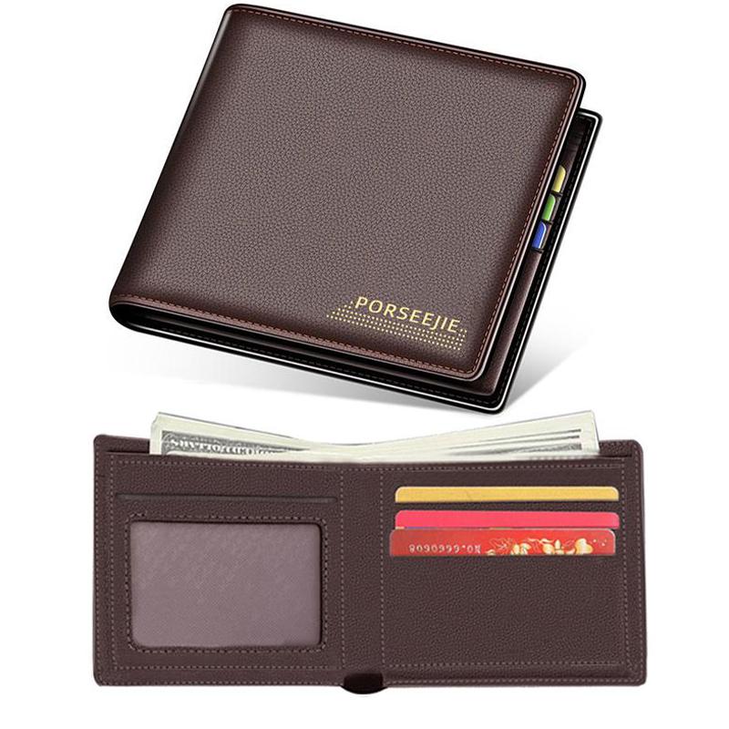 Herren Geldbörse Klassischer Stil Tragbar Kurz Herren Geldbörse Mini Anti-Diebstahl Münzfach Leder Geldbörse Mehrfachkartenfach Kartenhalter