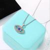 Evil Eye Pendant Necklace Thin Box Chain Italian Silver Necklace Long Chain Acsergery Gift
