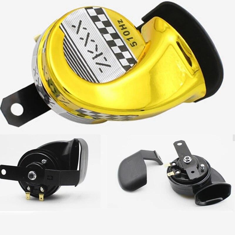 Motosiklet Salyangoz Korna 12V Su Geçirmez Elektrokaplama Arabalar Monofonik Hava Kornası Trompet Hoparlör Kompresör Montaj Kitleri ile