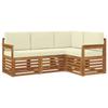 4 Piece Outdoor Sofa Set In Natural and Cream Colors Solid Acacia Wood