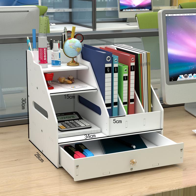 Desk Organizer Shelf - Multi-purpose Book Magazine Storage Stand Holder for School Office Supplies