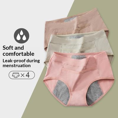 Damen Frühlings- und Herbst-Baumwoll-Seitenleck-Atmungsaktive High-Waist Menstruations-Physiologische Slips