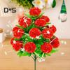 Artificial Carnation Realistic 18 Head Fake Silk Flower UV Resistant Wedding Party Indoor Outdoor Garden Yard Faux Flower Plants Decoration