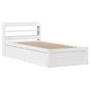 VidaXL Bed Frame with Headboard White 90x200cm Solid Pine Wood, Bedroom Furniture, Slatted Base, Wooden Bed, 3307093