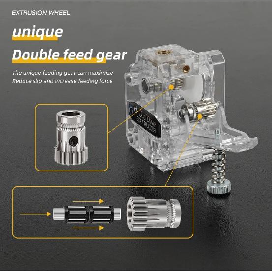 Dual Drive Extruder Gear Hardened Steel Upgrade Kit Extruder Drivegear For BMG Extruder For Prusa I3 3D Bowden Extruder
