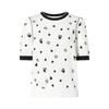 JUZUI Women's Polka Dot Rhinestone Short-Sleeve Knit Top