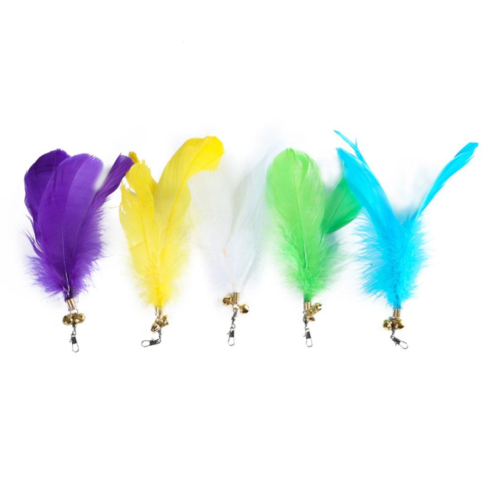 Cat Toys Wand with 3 Assorted Teasers Feather Teaser Stick Wand for Cat Kitten Having Fun Exerciser Playing Cat Accessories