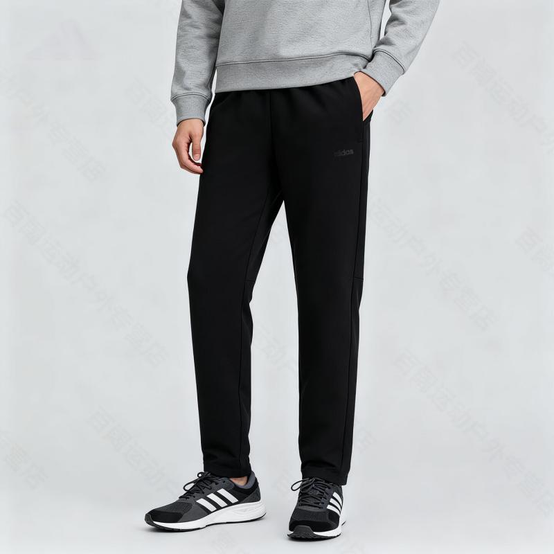 Adidas Breathable Running Straight Leg Lace-Up Solid Color Casual Pants Men bottoms KQ7869