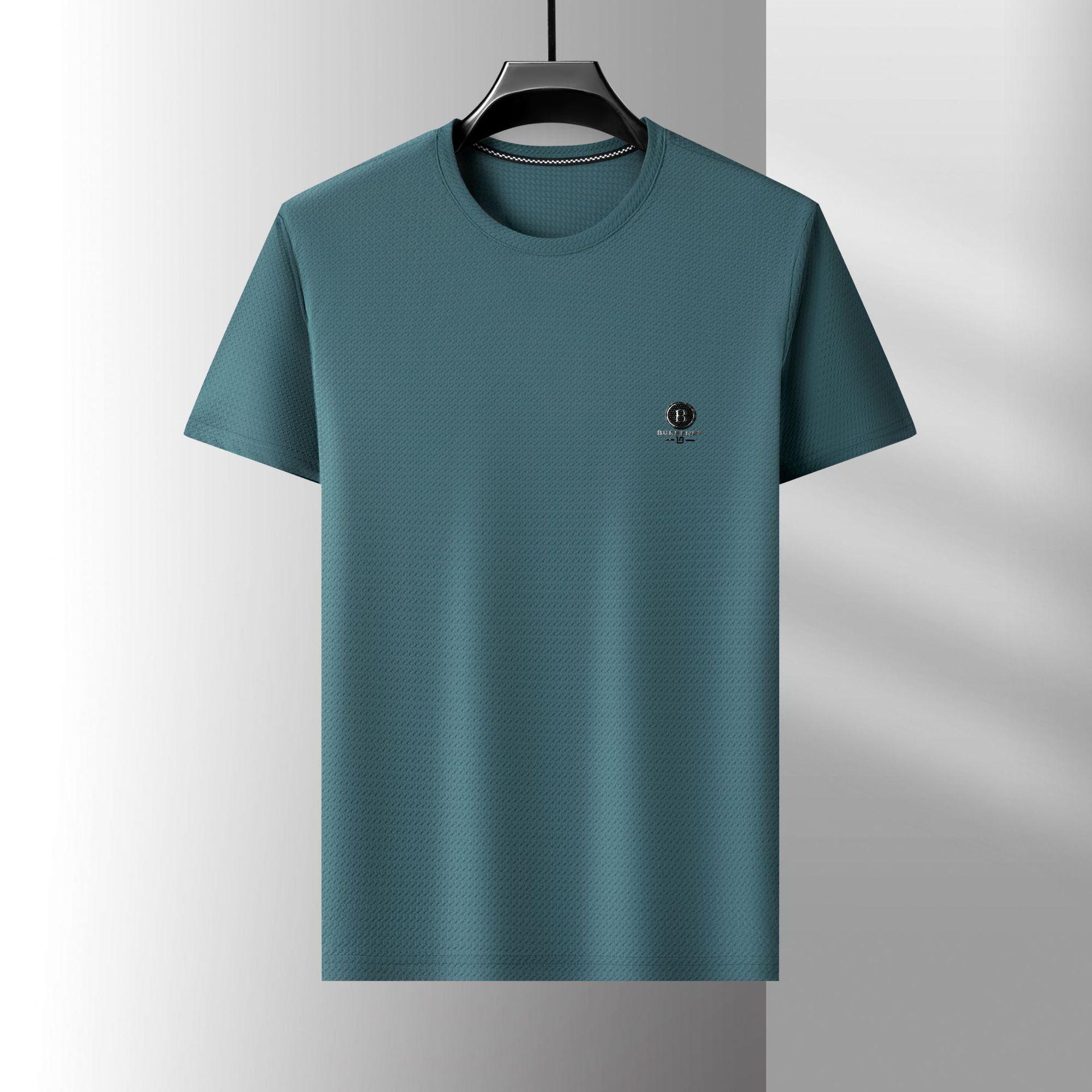 

Traceless Short-sleeved T-shirt Men s Summer Casual Top Men s T-shirt High-end Bone Flower Clothes 4XL зелёный