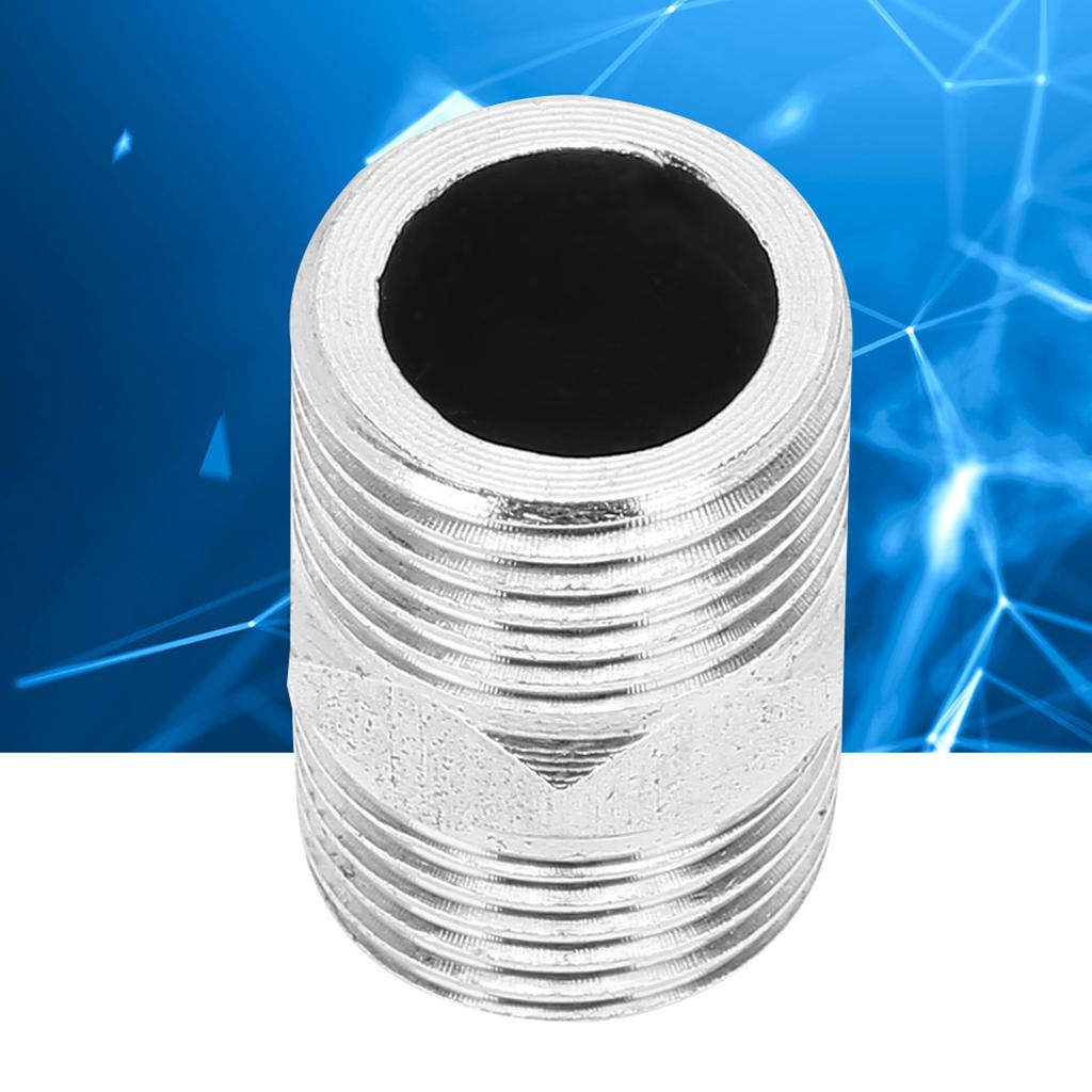 5Pcs 1/2in Stainless Steel Hexagonal Nipple Threaded Pipe Connector Fittings for Water Heating