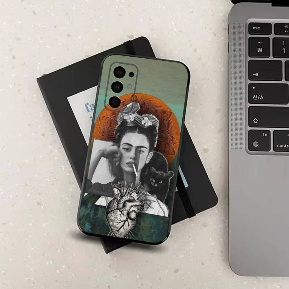 F-FridAS K-KaHlo-ES Artist For Samsung Galaxy A53,31,52,72,41,22,73,32,71,Note,J7,8,9,5G Soft Black Silicone Phone Case