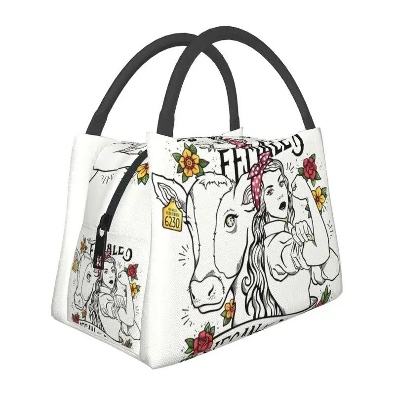 Don't Eat Animals Insulated Lunch Bag for Outdoor Picnic Waterproof Thermal Cooler Lunch Box Women