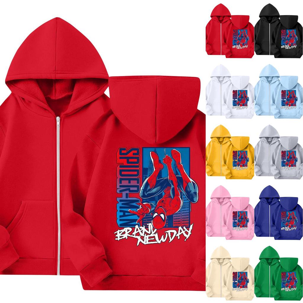 Kids Hooded Pullover Long Sleeve Jacket Trendy Outerwear for Boys and Girls