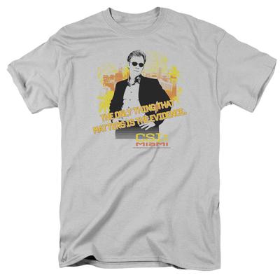 Csi Miami Hände in Hüften Herren T-Shirt Silber Offiziell Lizenziert