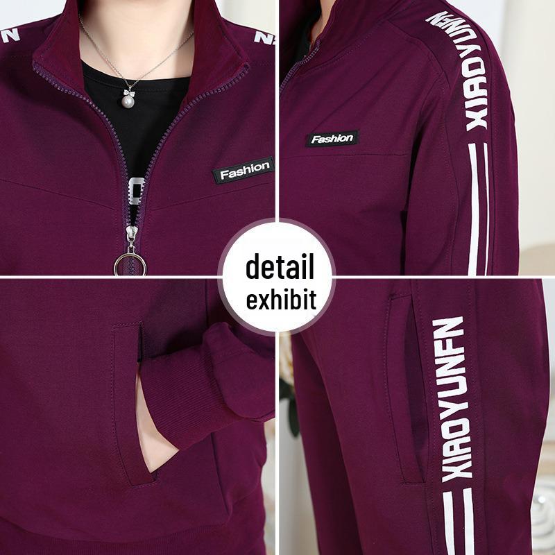 Spring Two-Piece Sportswear Set for Middle-Aged and Elderly Women