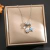 Women's Silver Titanium Steel Necklace with Micro-Inlaid Zircon - Elegant, Durable Clavicle Chain Jewelry
