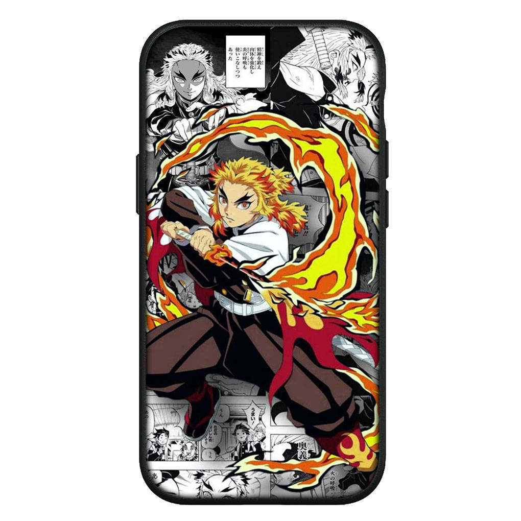 

Чехол для iPhone 16 15 Xiaomi Redmi Note 14 13 12 11 Pro Max X 16e Samsung Galaxy S25 S24 S23 Moto OPPO Huawei Rengoku Kyoujurou Demon Slayer Tanjirou for iPhone 16e аэро