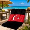 Turkish Flag Design Beach Towel, Quick-drying, Easy to Care for, Suitable for Both Fitness and Beach Vacations,Sports Essential