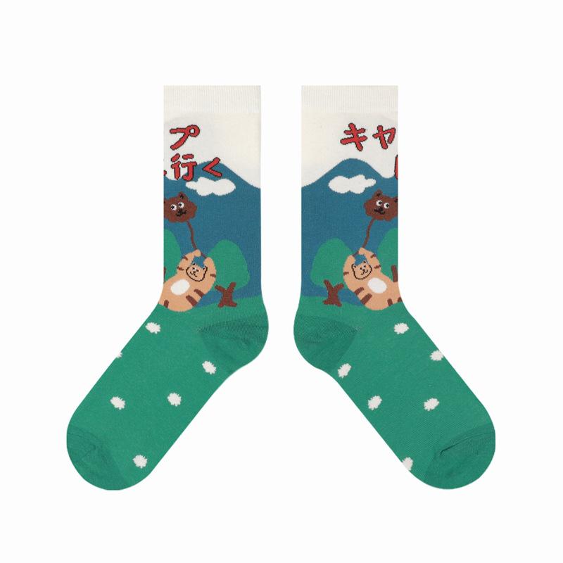

Trendy Children s Socks Featuring Original Cartoon Characters - Cute Teenage Girls Mid-calf Socks for Summer Casual Wear 1 pair