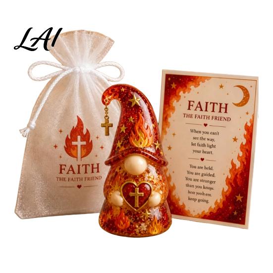 Gnom-Ornament Emotionale Stützfigur mit Karte und Aufmunterungsgeschenk für Sie Mullbeutel Positive Energie Frauen Dekoration