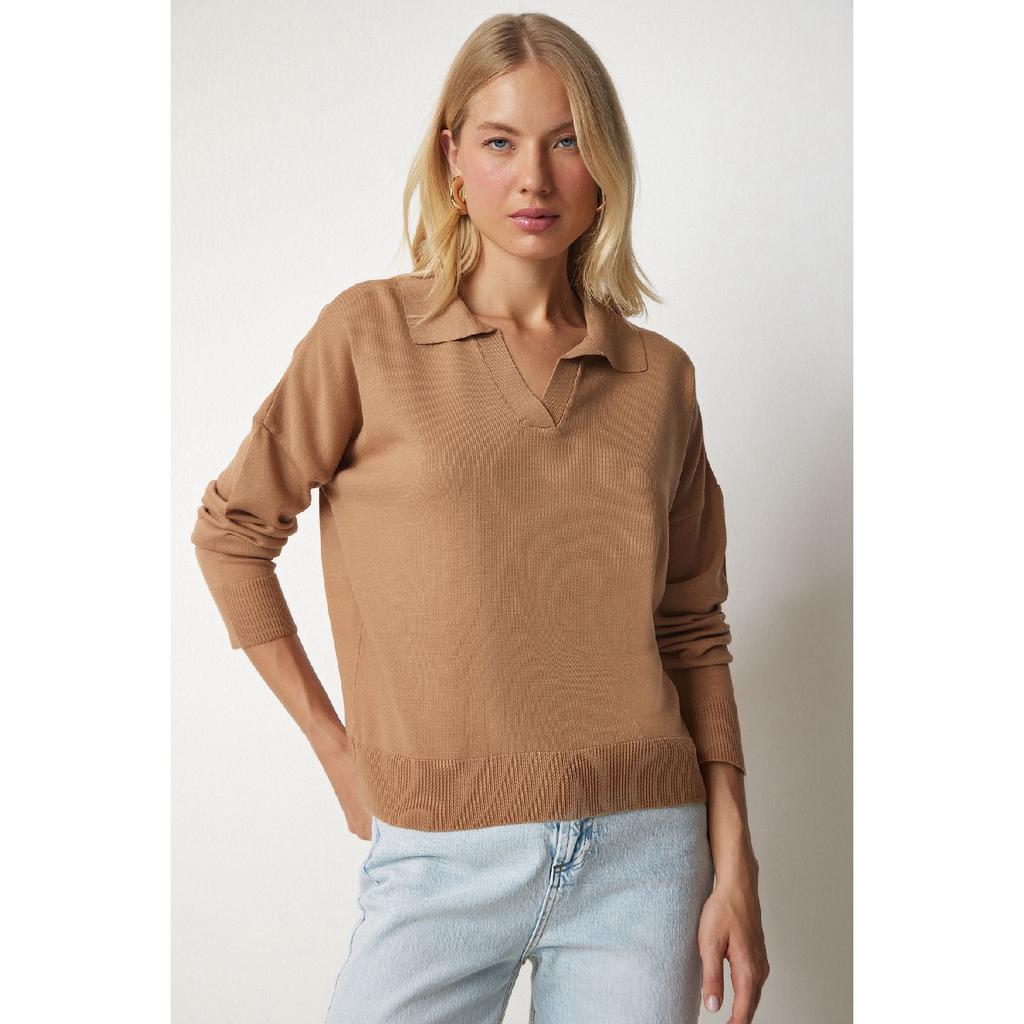 Polo Neck Basic Sweater Navy Blue Lbv0015