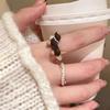 2Pcs Cartoon Sausage Dog Ring Cute Creative Rings Simple Pearl Ring For Women Girls Fashion Ring Jewelry Accessories Gifts