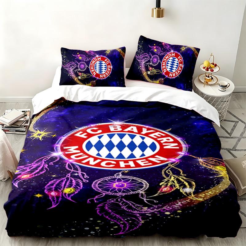 FC Bayern Mnichov 3dílná sada Perfektní pro použití v ložnici Pohodlná sada povlečení obsahuje povlak na přikrývku a dva povlaky na polštář Ideální dárek k narozeninám nebo Vánocům