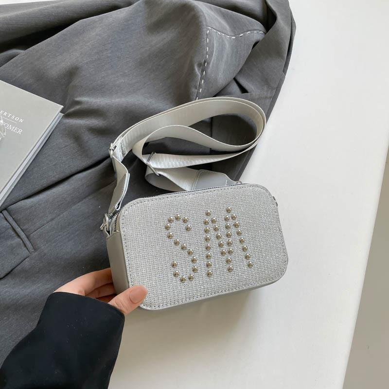 Summer New Wide Shoulder Strap Casual Small Square Bag Fashionable Simple Shoulder Messenger Bag Women