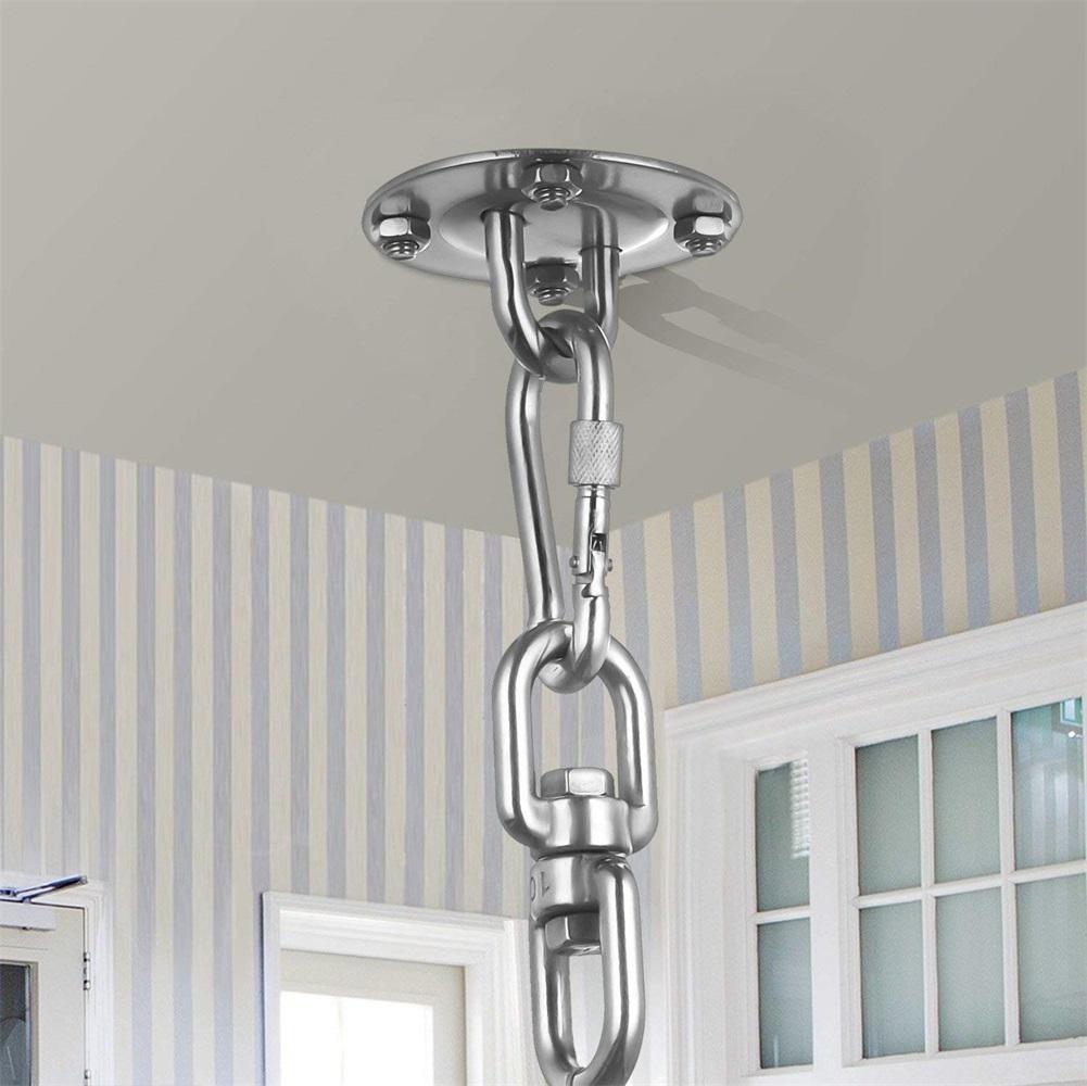 Stainless Steel Ceiling Wall Mount Hook Suspension Bracket Hook For Gym Rings Yoga Hammock Swing Hanging Chair