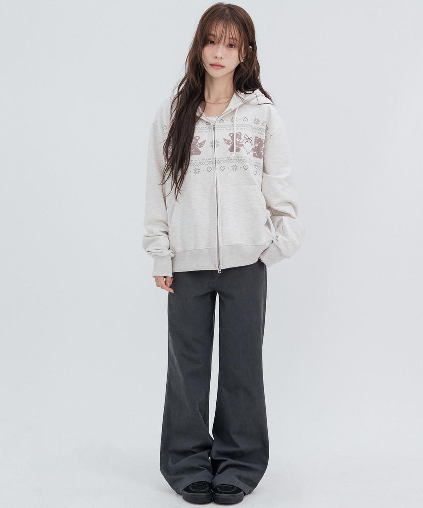 HIGH SCHOOL DISCO Two-Button Pocket Bootcut Pants_Charcoal