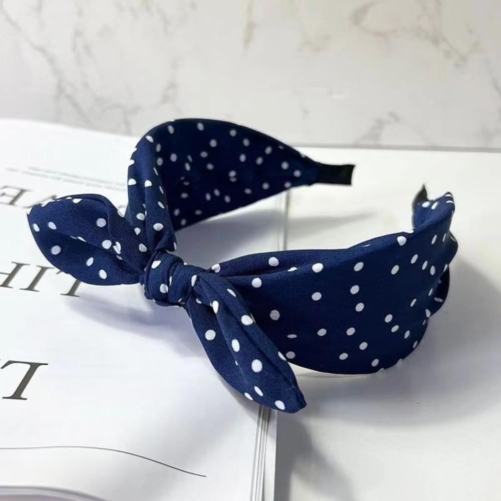 Bow Knot Women's Wide Headband Cross Hair Hoop Headwear Retro Polka Dot Hairband  Hair Accessories