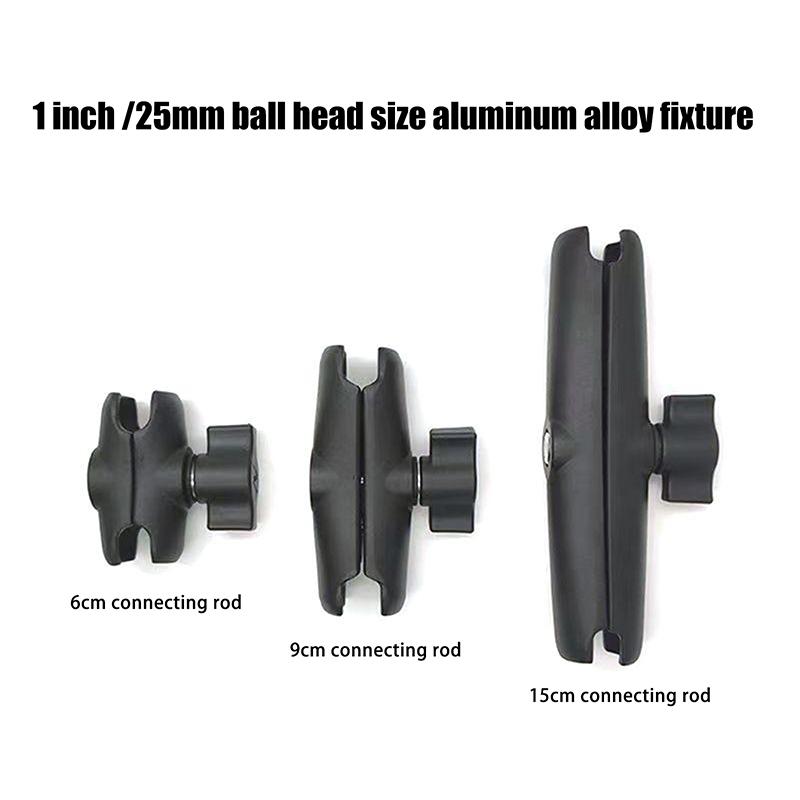 Aluminum Alloy Double Socket Arm For 25Mm/1 Inch Ball Head Holder Mount Clamp For Bicycle Motorcycle Camera Extension Arm