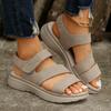 Fashion Women's Casual Sandals 2025 Summer Wedge Heels Designer Comfortable Thick-soled Sandals Vintage Open-toe Women's Beach Slippers