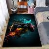 Gaming Controller Design Carpet with Abstract Color Splash Background Suitable for Use As an Anti-slip for Living Room Bedroom Sofas