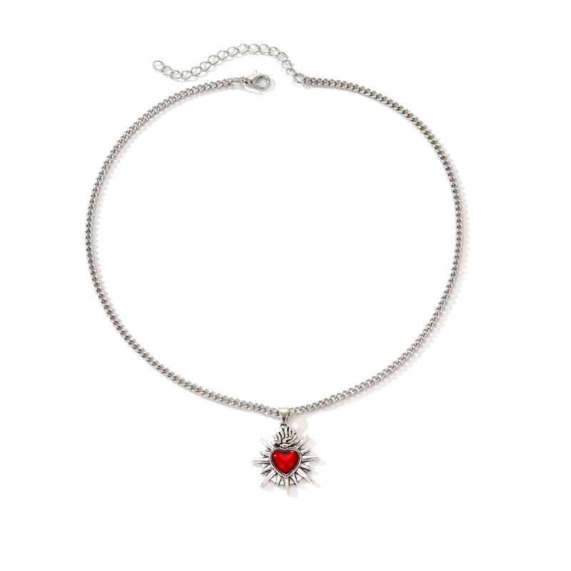 

Unique Personalize Styles Heart Gothic Pendant Sturdy Alloy Materials Necklace for Parties and Daily Casual Wear 1