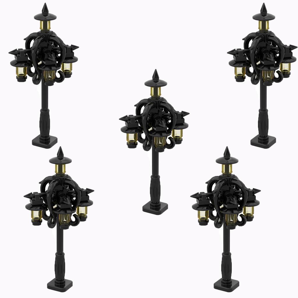 MOC Bricks Toys Model Compatible MOC Parts Bricks City Street Lamp Building Block Lamp with Halloween Bat Lamp