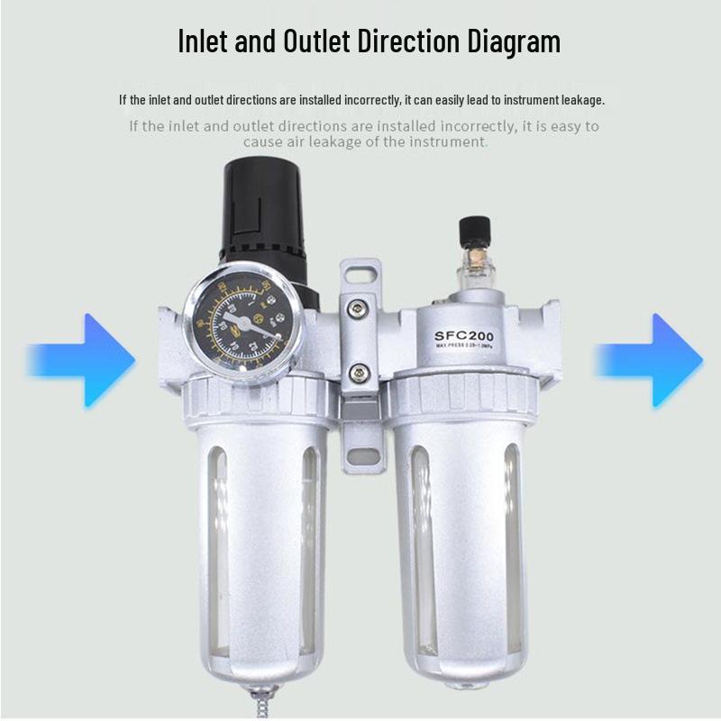 

Air Source Processor: SFC200/300/400 Oil-Water Separator & Oil Mist Lubricator SFC400 Silver