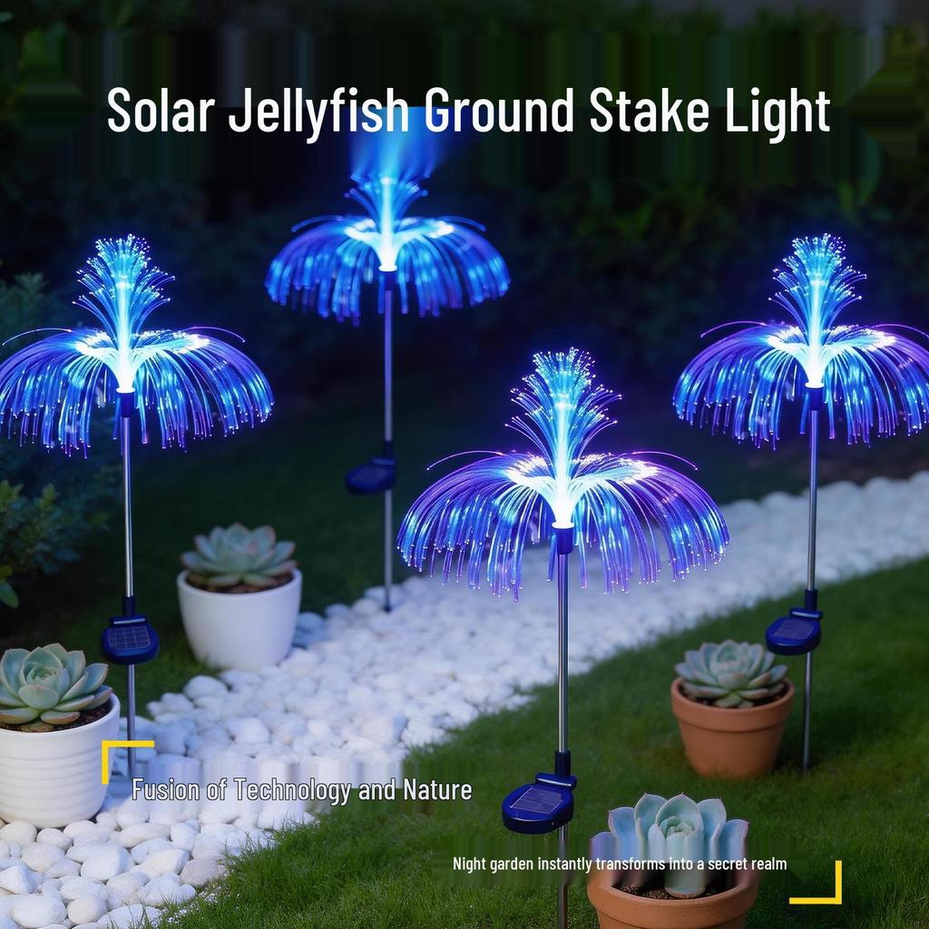 Waterproof Outdoor LED Solar Jellyfish Lamp for Courtyard Decoration