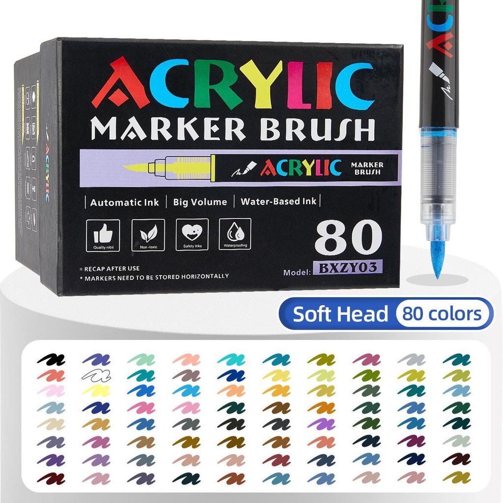 Waschbare Acrylmarker mit weicher Spitze – DIY-Glasvase & Aquarellstifte