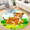 1pc Tiger RainbowChair Carpet for Office, Indoor Non-Slip Washable Polyester Fiber Carpet, Mat For Office, Machine Washable