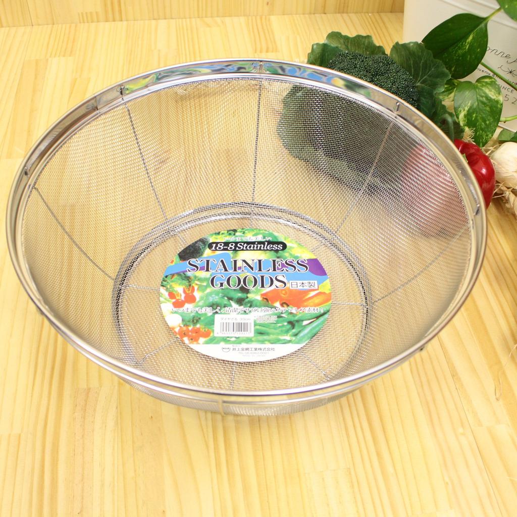 Inoue Wire Mesh Industry Diamond Stainless Made in Japan Strainer, 33cm, 18-8 Steel,