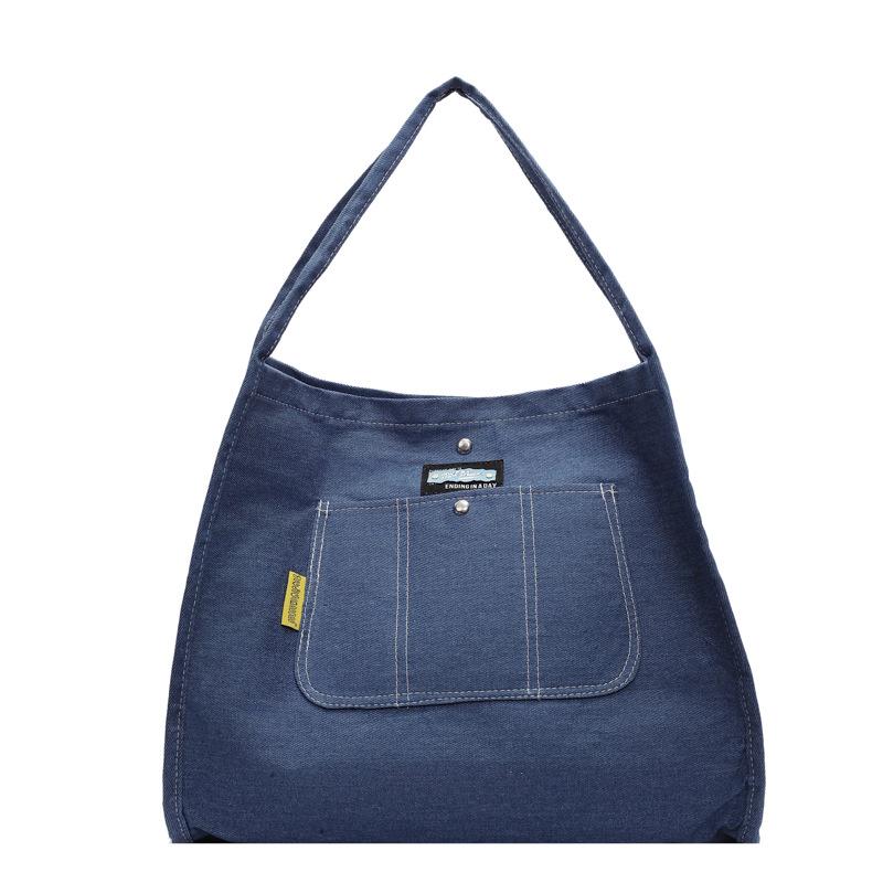 Einfache und großvolumige Denim-Canvas-Tragetasche Damen neue vielseitige Schultertasche tragbare Mode-Einkaufstasche Tide