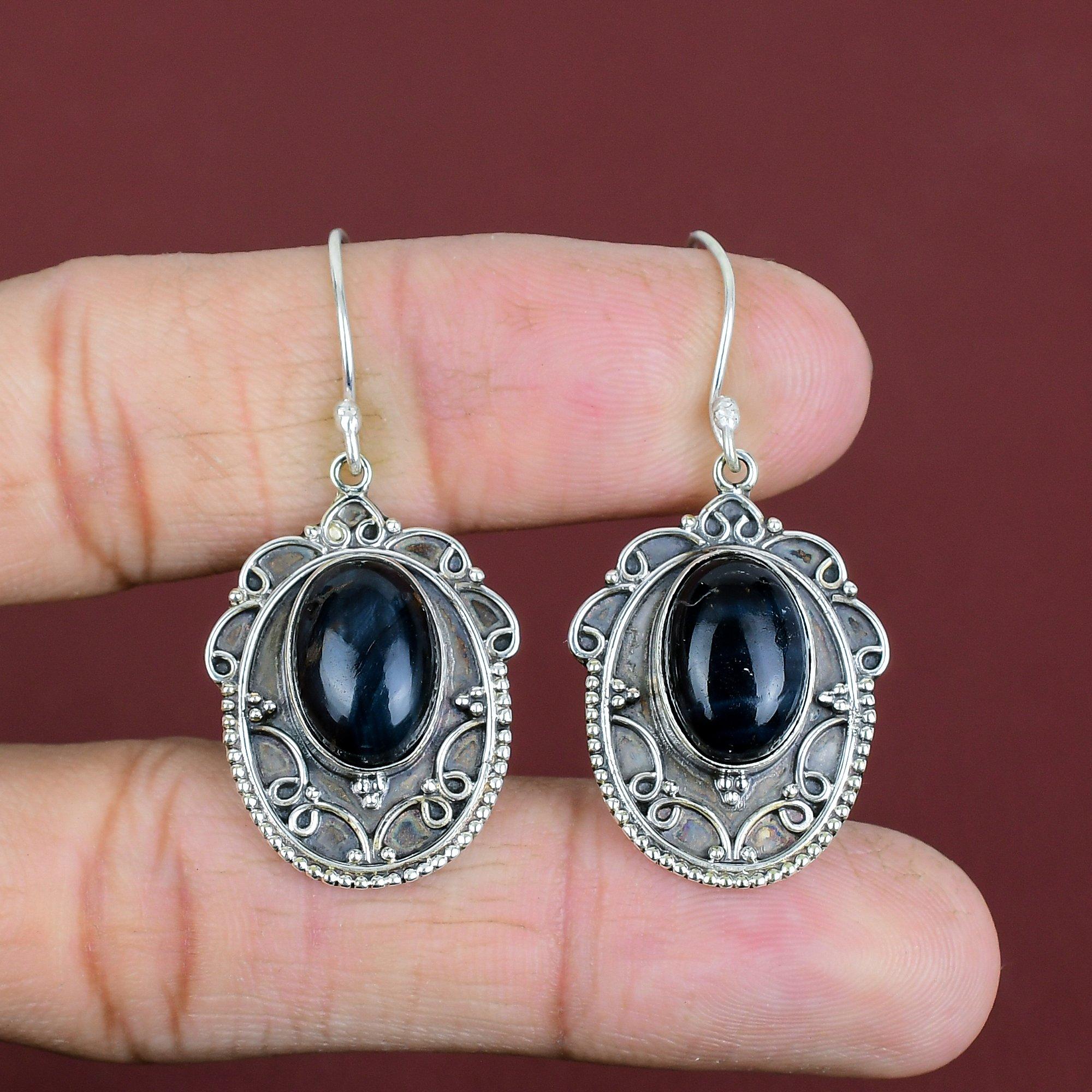 

Pietersite Earring Genuine Gemstone Earring 925 Sterling Silver Earring Vintage Jewelry Brand New Earrings Engagement Gifts Handmade Earring