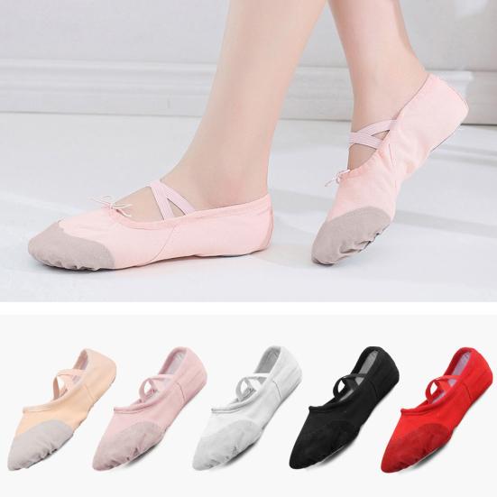Kinder-Erwachsene-Leinwand-Ballett-Tanzschuhe, Spitzentanz-Gymnastikschuhe