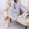 Brangdy Cloud Grid Coral Fleece Bathrobe
